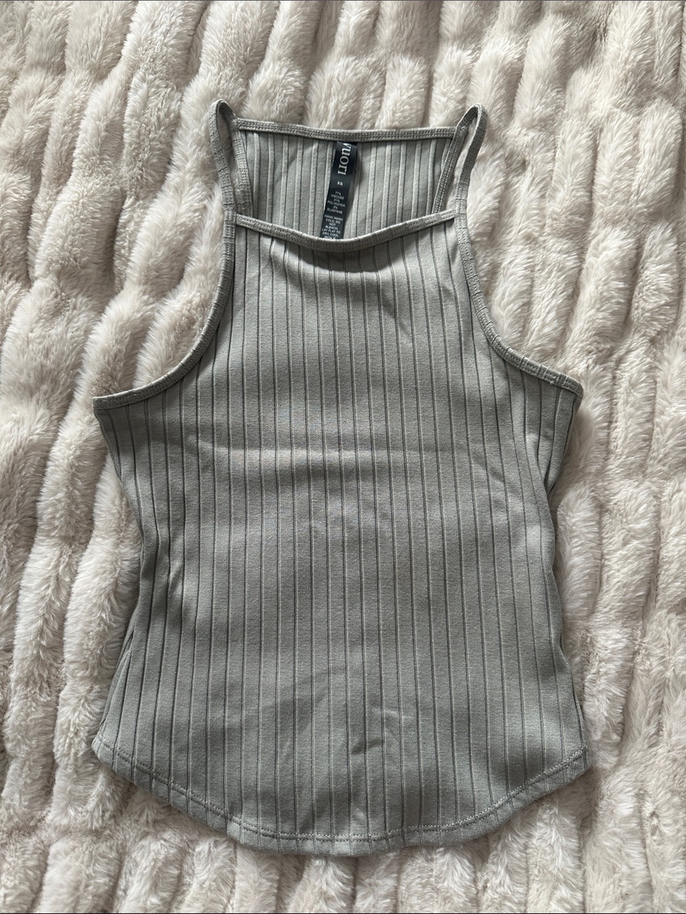 Vuori Ribbed High-Neck Tank Top - Light Gray NWOT XS